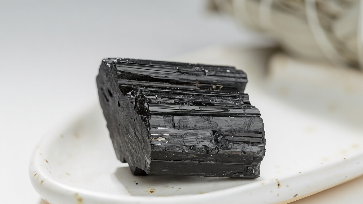 tourmaline noire brute pierre de protection et ancrage