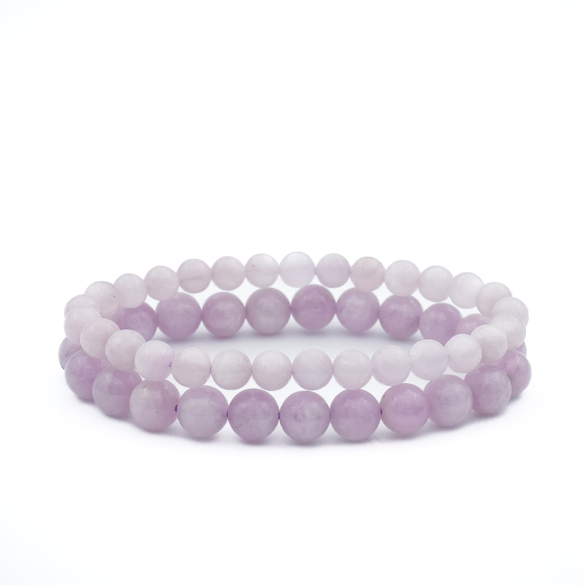 double bracelet de kunzite en 6 et 8 mm