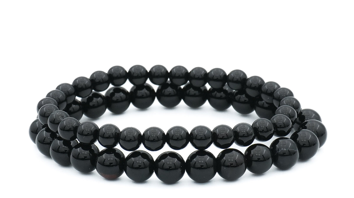 2 bracelets d'onyx noir