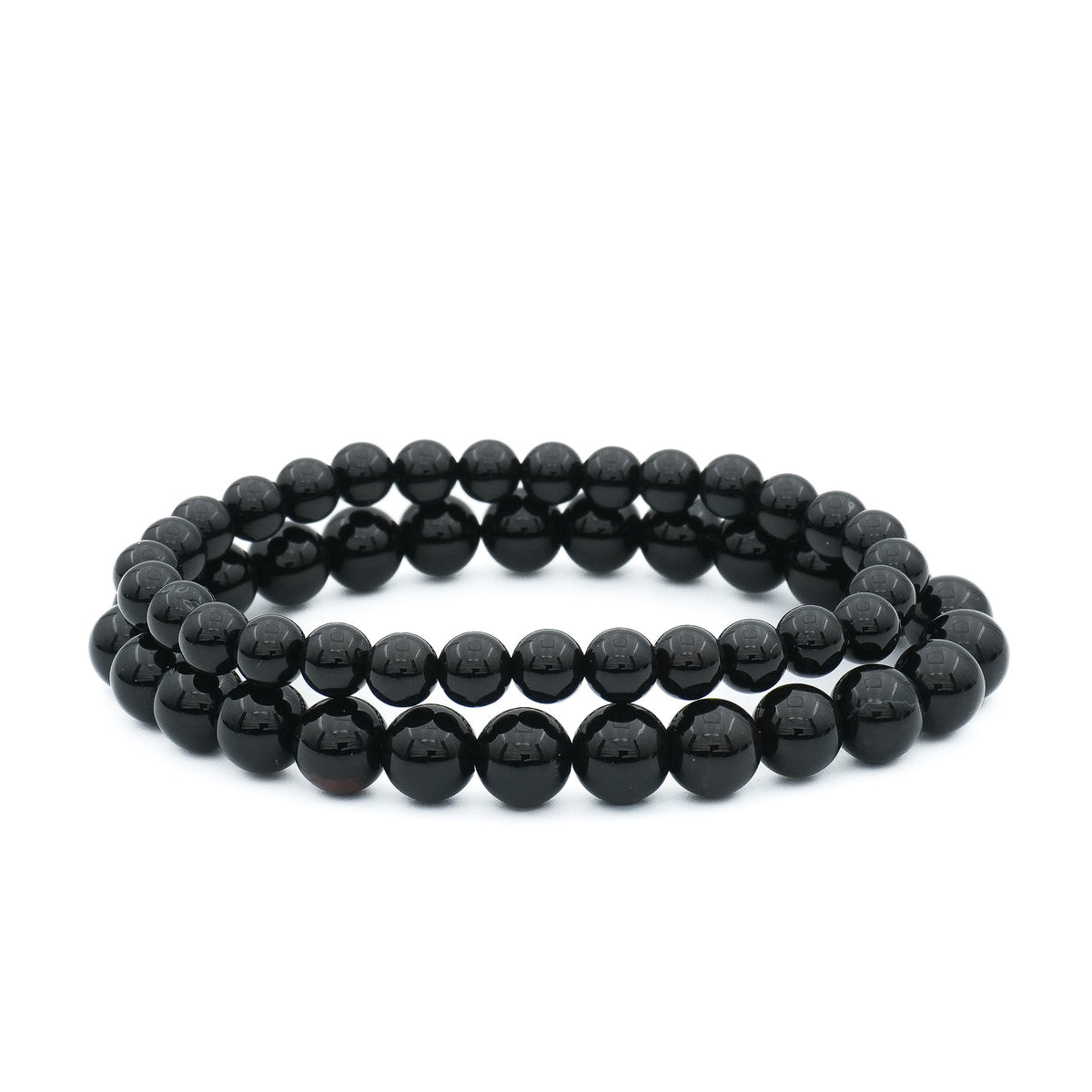 2 bracelets d'onyx noir