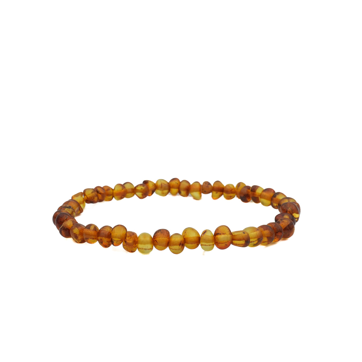 Bracelet En Ambre Naturel De La Baltique - Blanc Citron - Fermoir Aimant - Bijou Lituanie