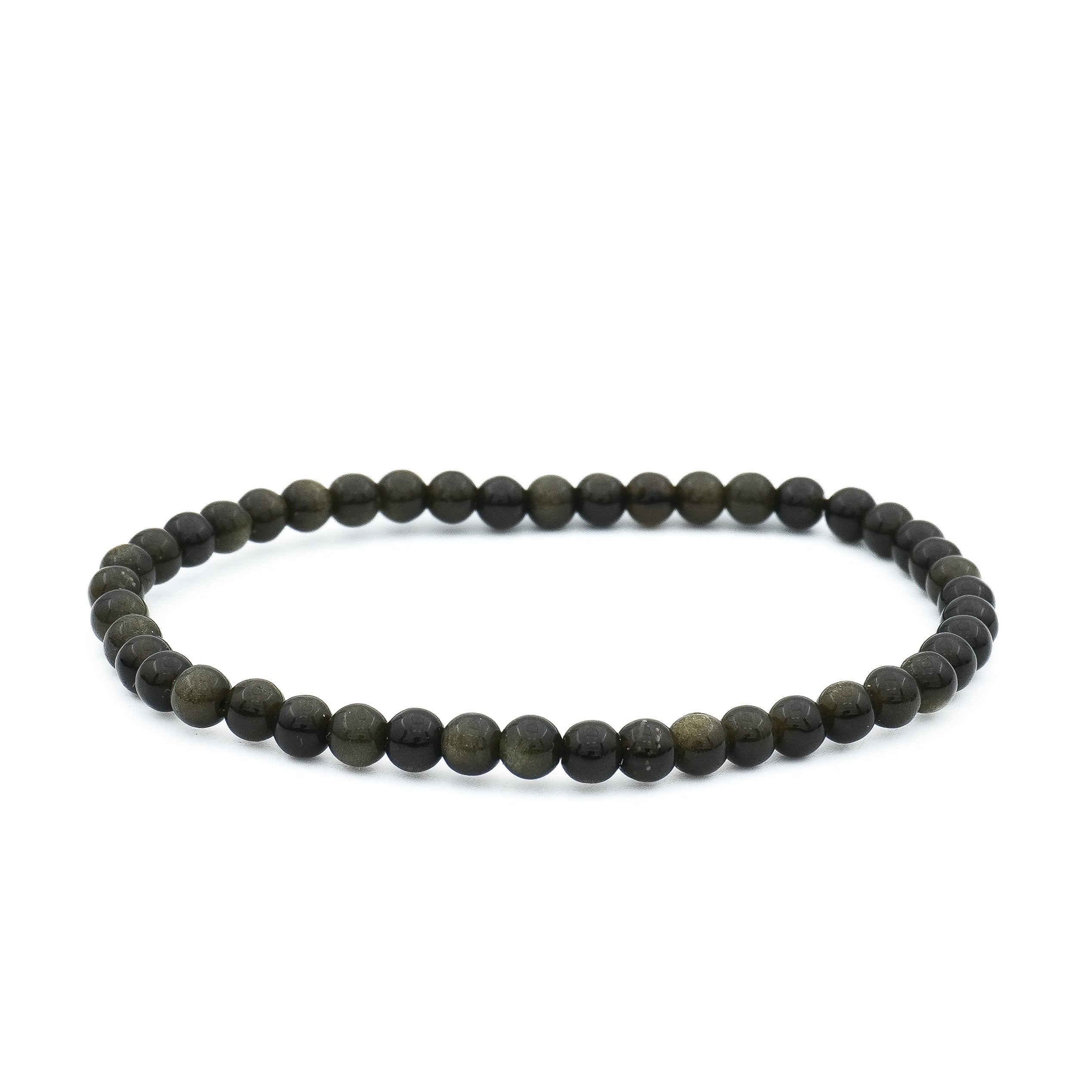 Bracelet Obsidienne Dorée
