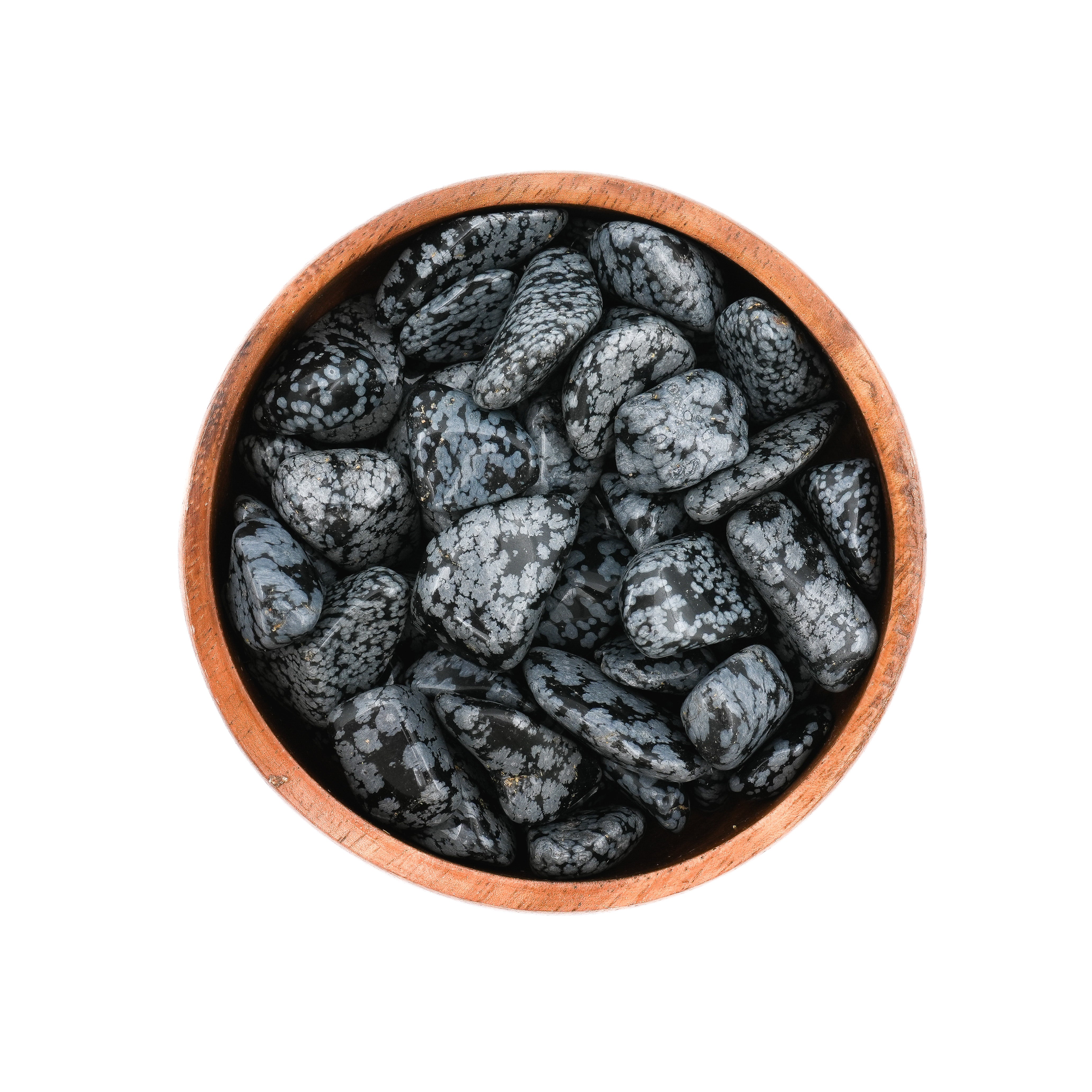 Pierre roulée Obsidienne Flocon de Neige