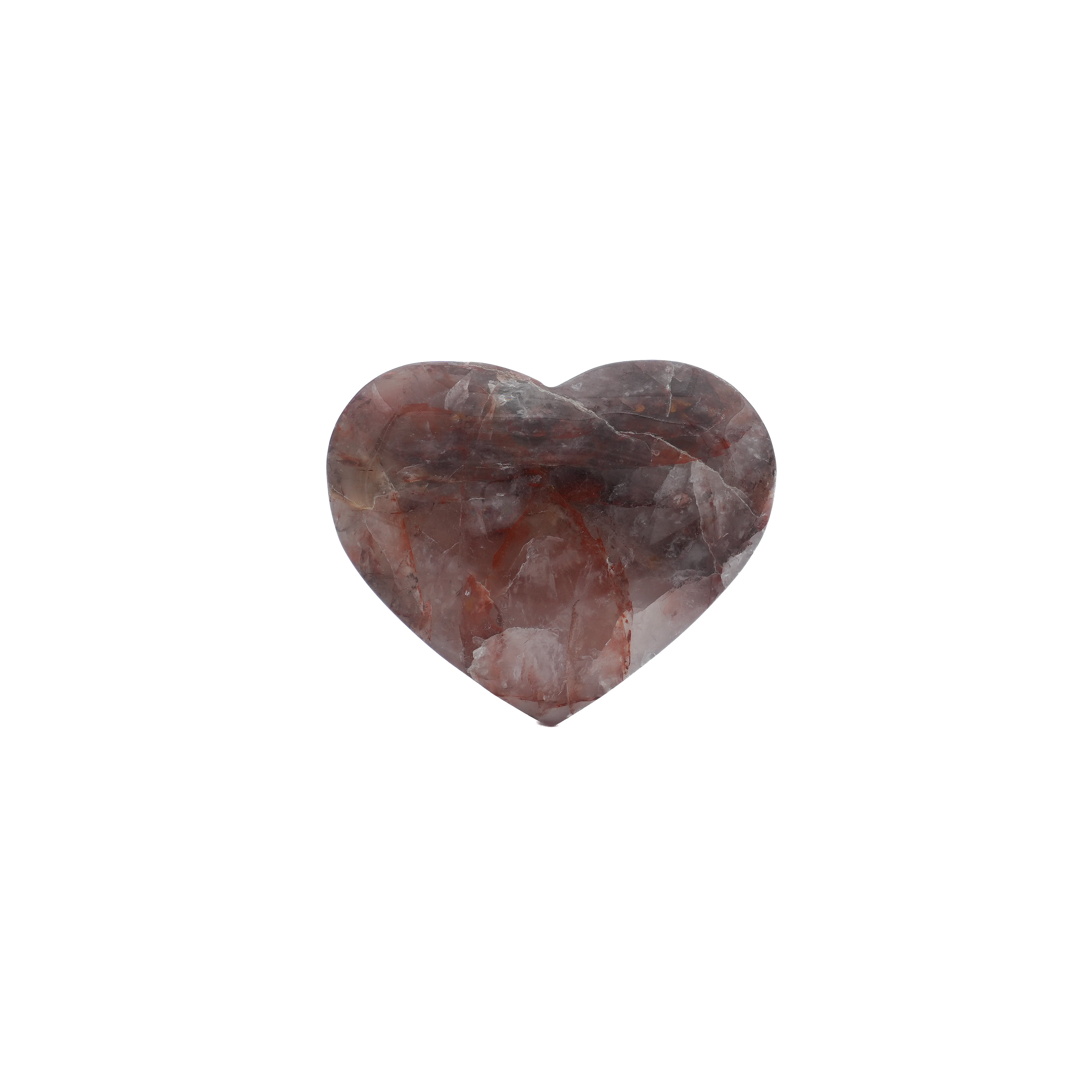 Coeur Quartz Hématoïde Rouge