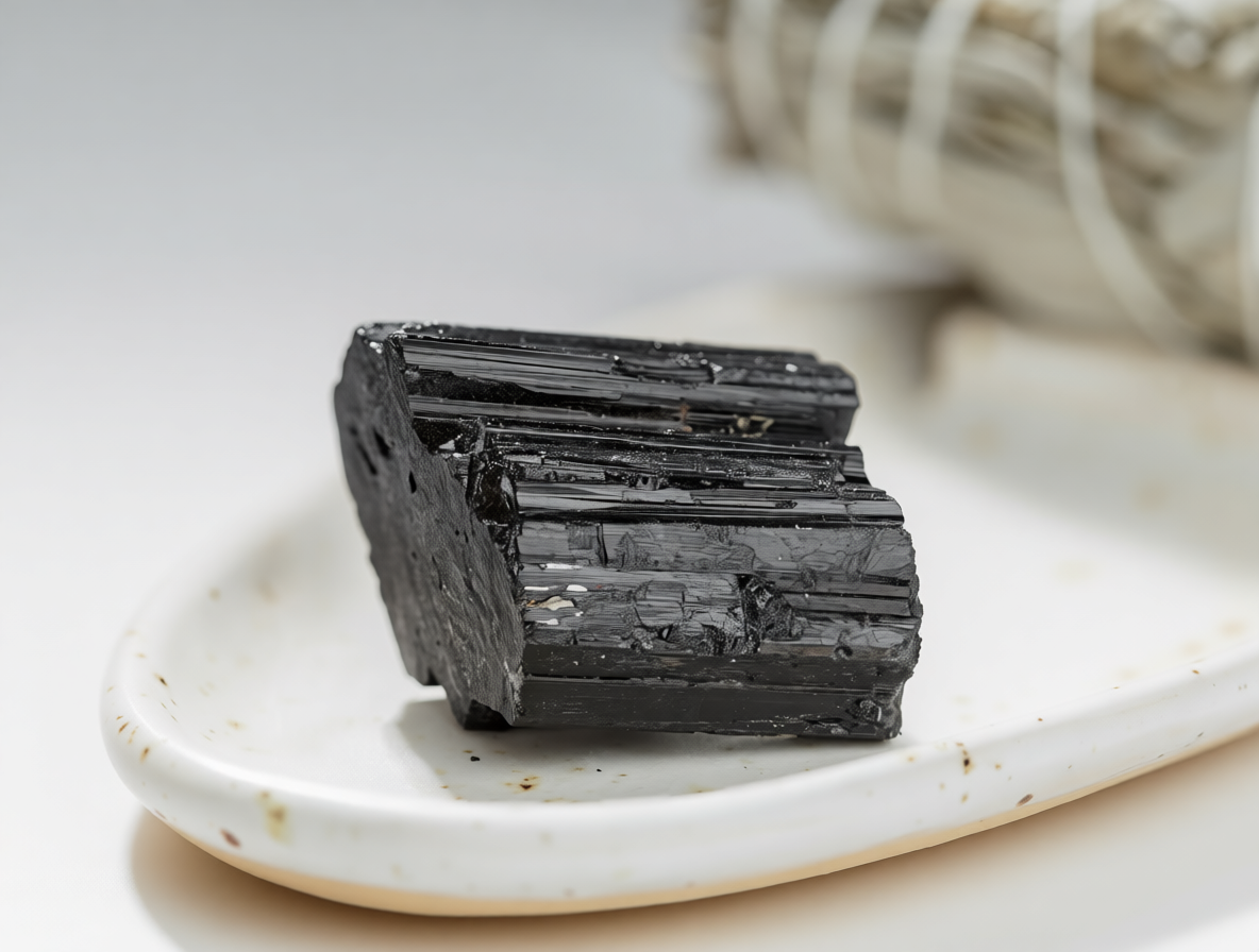 tourmaline noire brute pierre de protection et ancrage