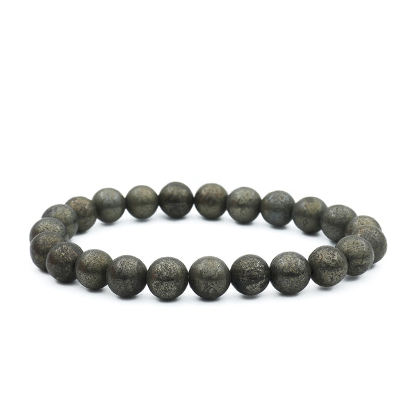 Bracelet Bouddha Et Pierre De Pyrite - Fait Main En France - Pierre Semi-Précieuse - Neuf