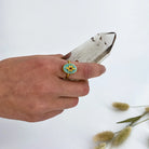 Bague en amazonite argent plaqué or