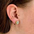 Boucles d'oreilles amazonite et tourmaline bleue