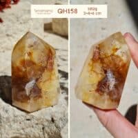 quartz hématoide jaune en pointe taille S